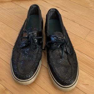 Sperry black sequin shoes